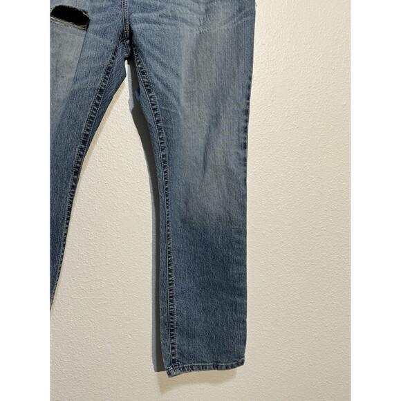 MEN'S ARIAT M4 STRAIGHT STOCKTON DENIM JEANS Light Wash 44 X 34 Faded Distressed - Picture 6 of 16